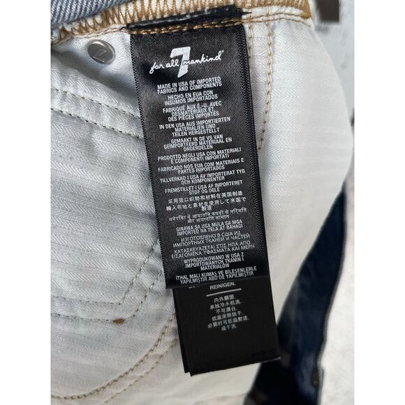 7 For All Mankind Monroe Cutt Off Shorts - Size 30 - Blue - Picture 12 of 12